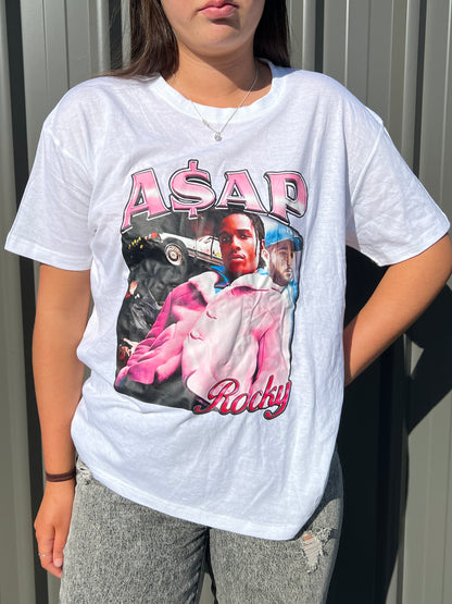 White A$ap Rocky Graphic Tee