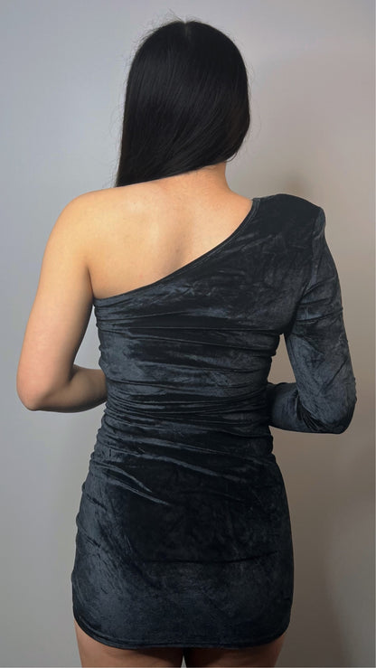 Velvet Mystique off the shoulder dress